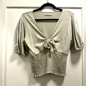 ABERCROMBIE short sleeve sage green shirt
